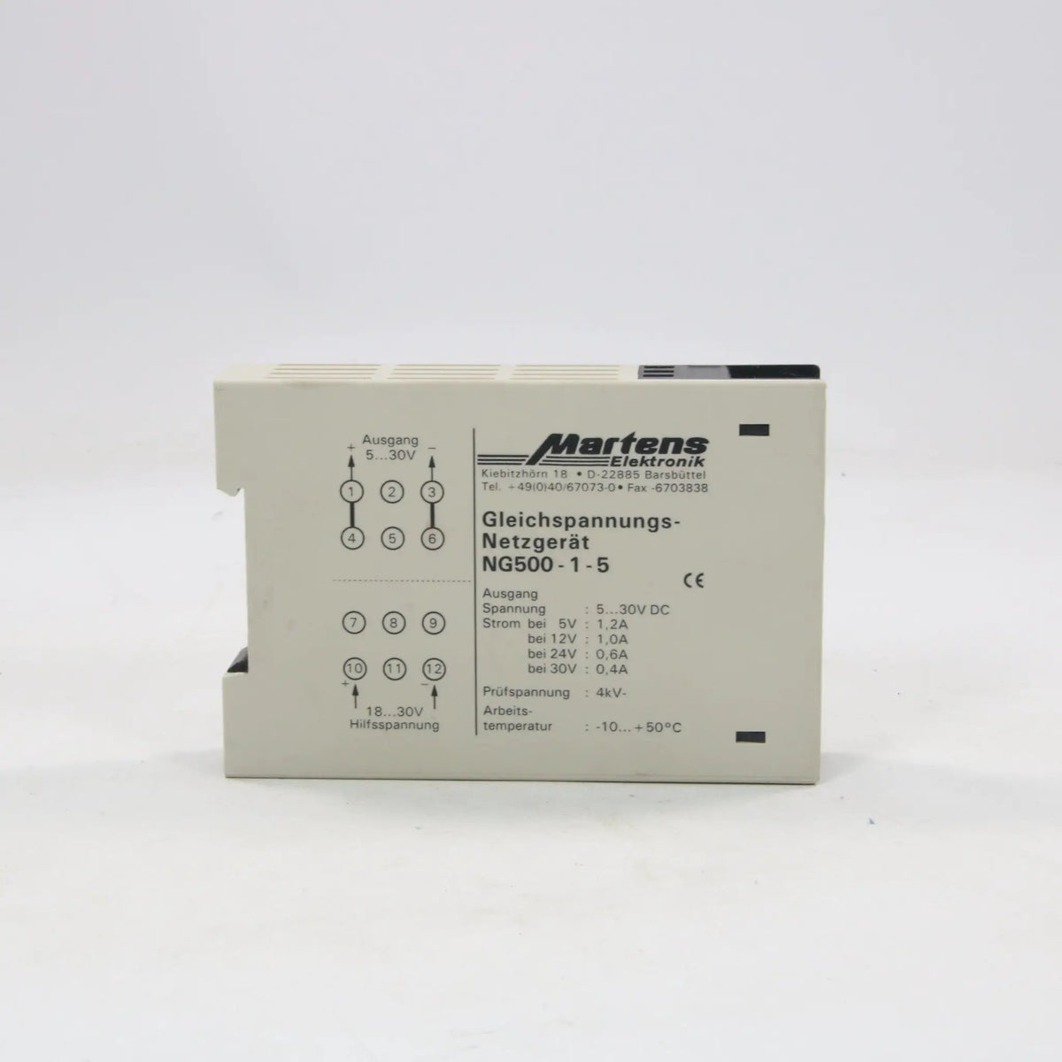 Martens Elektronik Gleichspannung-Netzgerät NG500-1-5-DC Power Supply / Transmitter Power Supply Module-Used Industrial Parts