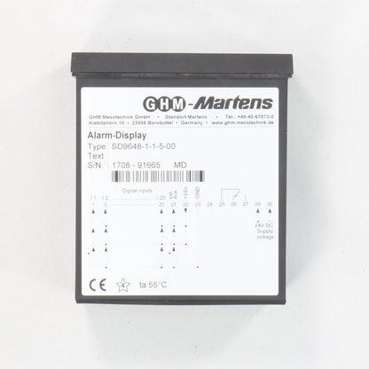 Martens Elektronik SD9648-1-1-5-00 Alarm Display-Alarm Display-Used Industrial Parts