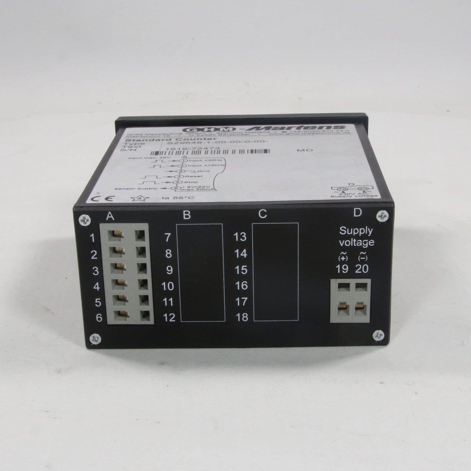 Martens Elektronik SZ9648-1-00-00-0-00 Standard Counter-Standard Counter-Used Industrial Parts