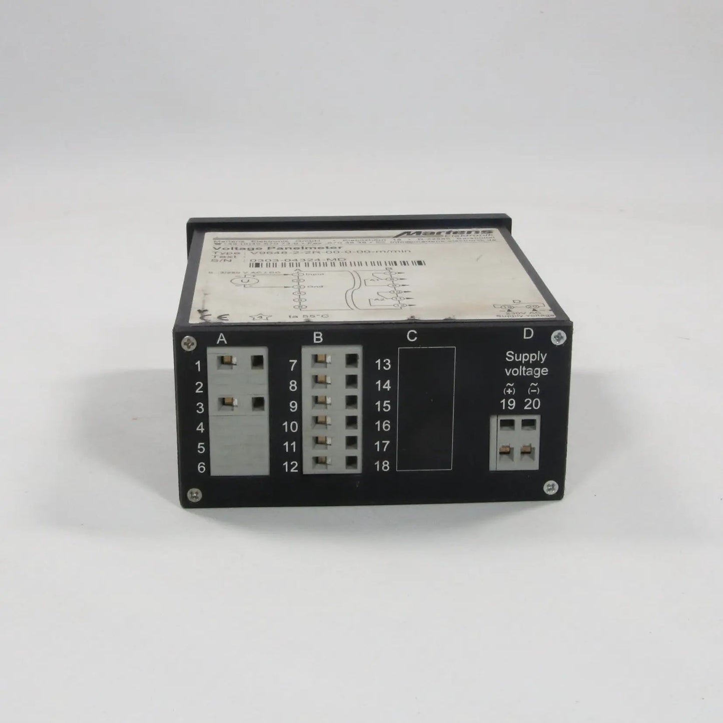 Martens Elektronik V9648-2-2R-00-0-00-m/min Digital Voltage Panel Meter-Digital Voltage Panel Meter-Used Industrial Parts