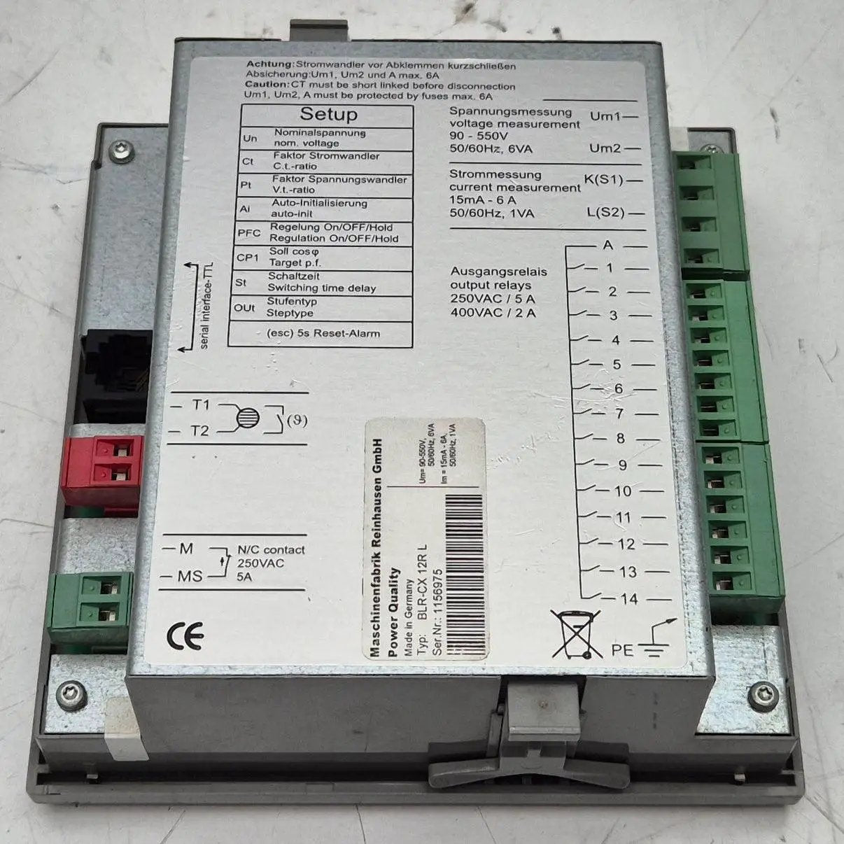 Maschinenfabrik Reinhausen BLR-CX 12R L Power Factor Control Relay-Power Factor Control Relay-Used Industrial Parts