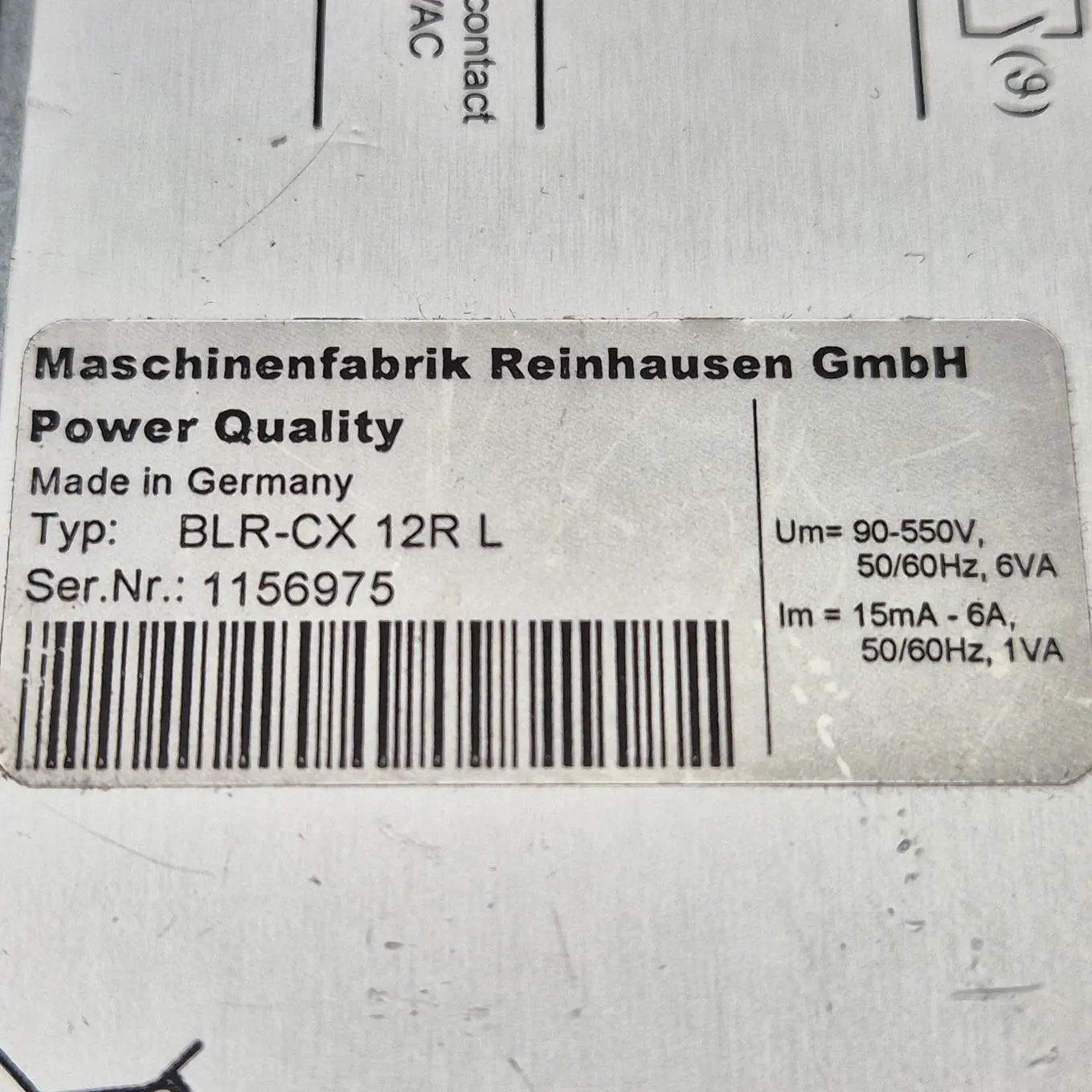 Maschinenfabrik Reinhausen BLR-CX 12R L Power Factor Control Relay-Power Factor Control Relay-Used Industrial Parts