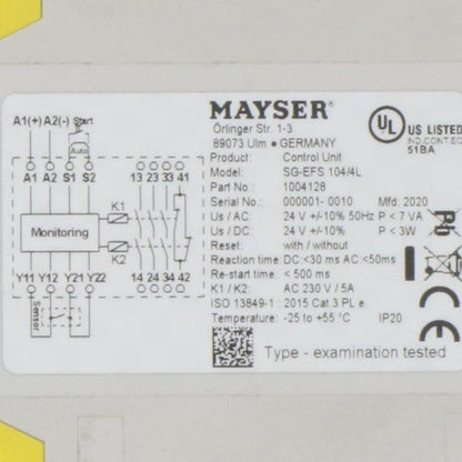 Mayser SG EFS 104 4L Control Unit-Control Unit-Used Industrial Parts