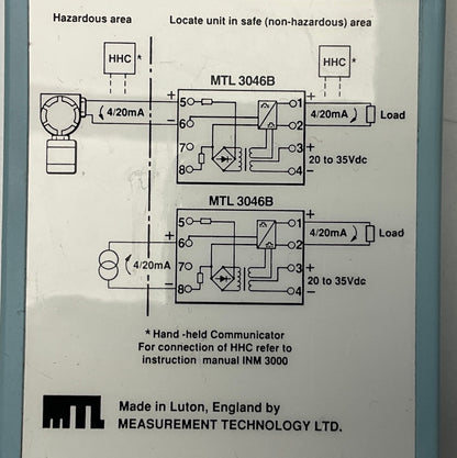 Measurement Technology Ltd MTL3046B Repeater Power Supply-Repeater Power Supply-Used Industrial Parts