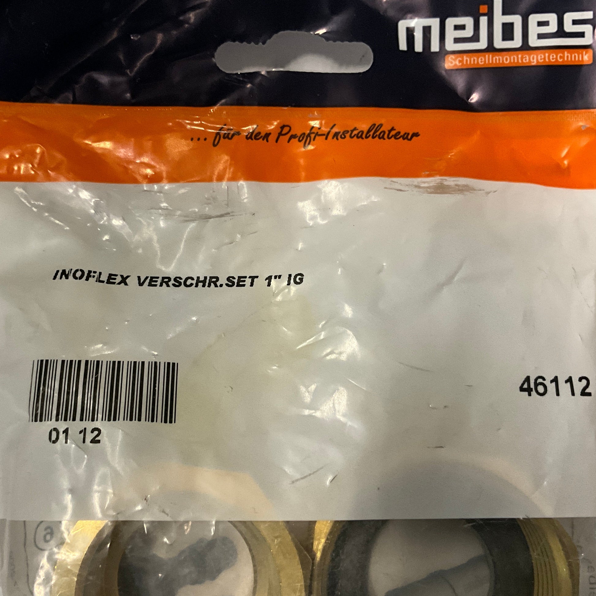 Meibes Inoflex 1” Brass Screw Connection Set 46112-1” Brass Screw Connection Set-Used Industrial Parts