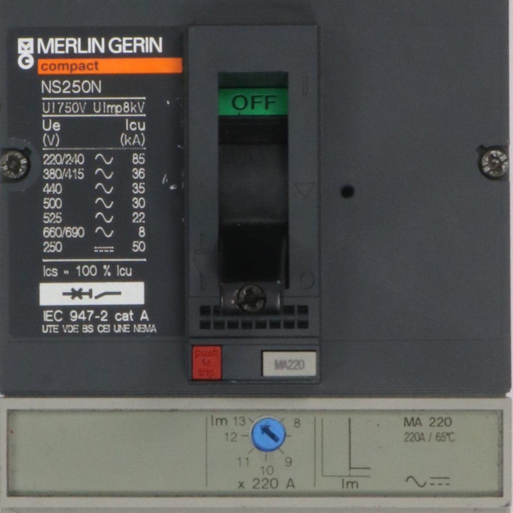 Merlin Gerin Compact NS250N Circuit Breaker MA220-Circuit Breaker-Used Industrial Parts