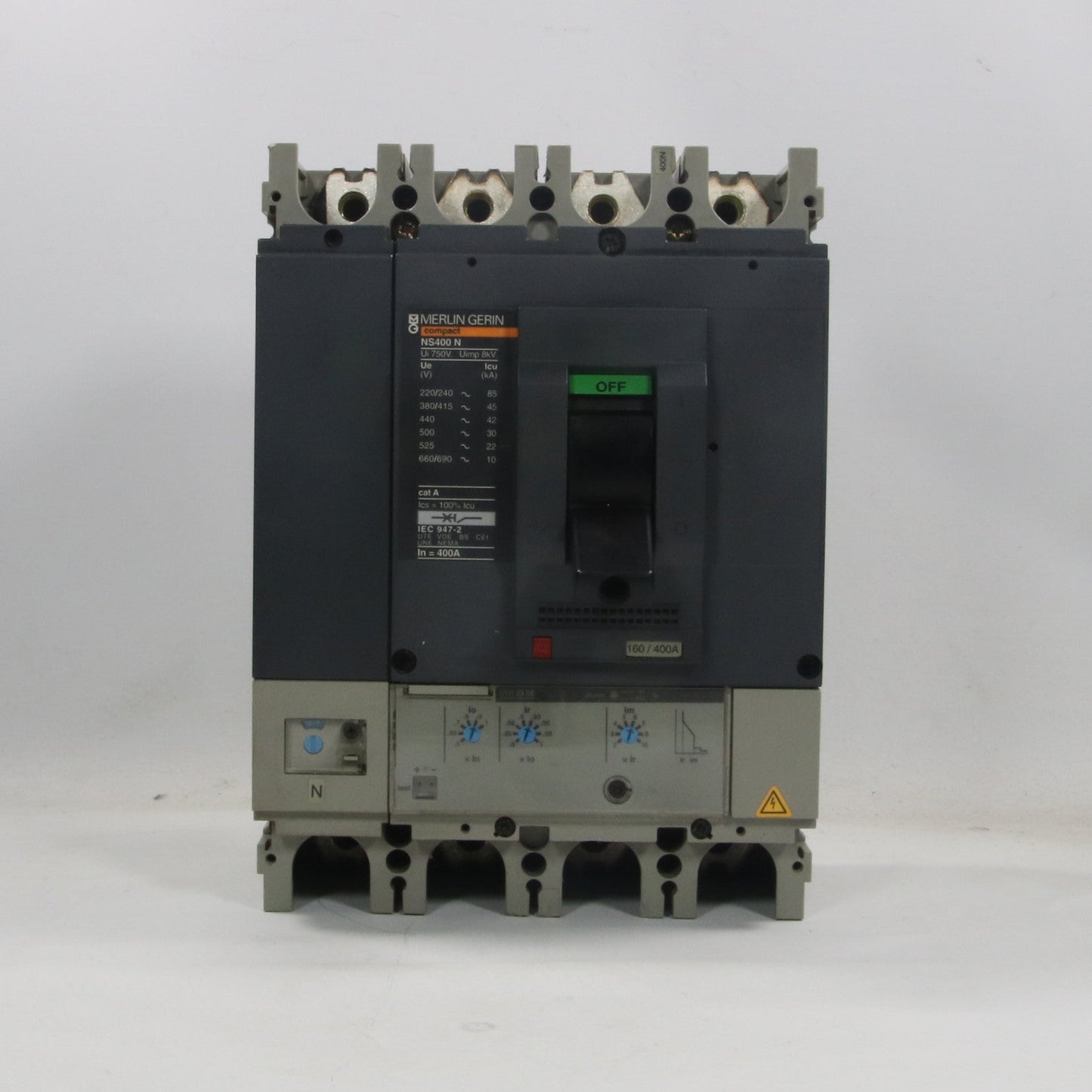 Merlin Gerin Compact NS400N Circuit Breaker & STR 23 SE Trip Unit-Circuit Breaker-Used Industrial Parts