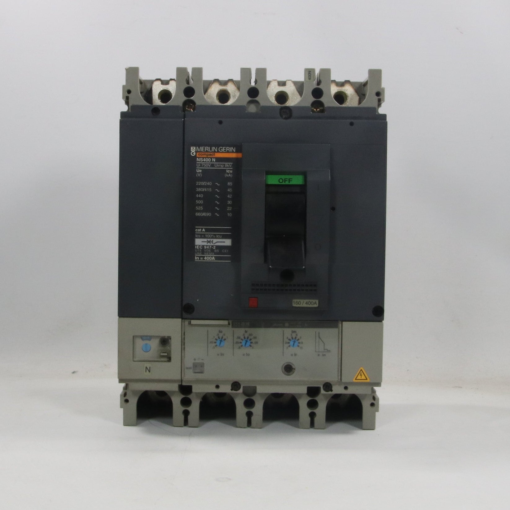 Merlin Gerin Compact NS400N Circuit Breaker & STR 23 SE Trip Unit-Circuit Breaker-Used Industrial Parts