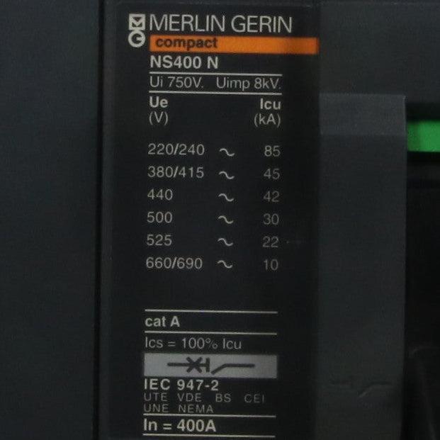 Merlin Gerin Compact NS400N Circuit Breaker & STR 23 SE Trip Unit-Circuit Breaker-Used Industrial Parts
