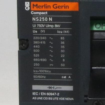 Merlin Gerin NS250N Thermal Magnetic Circuit Breaker TM200D-Thermal Magnetic Circuit Breaker-Used Industrial Parts