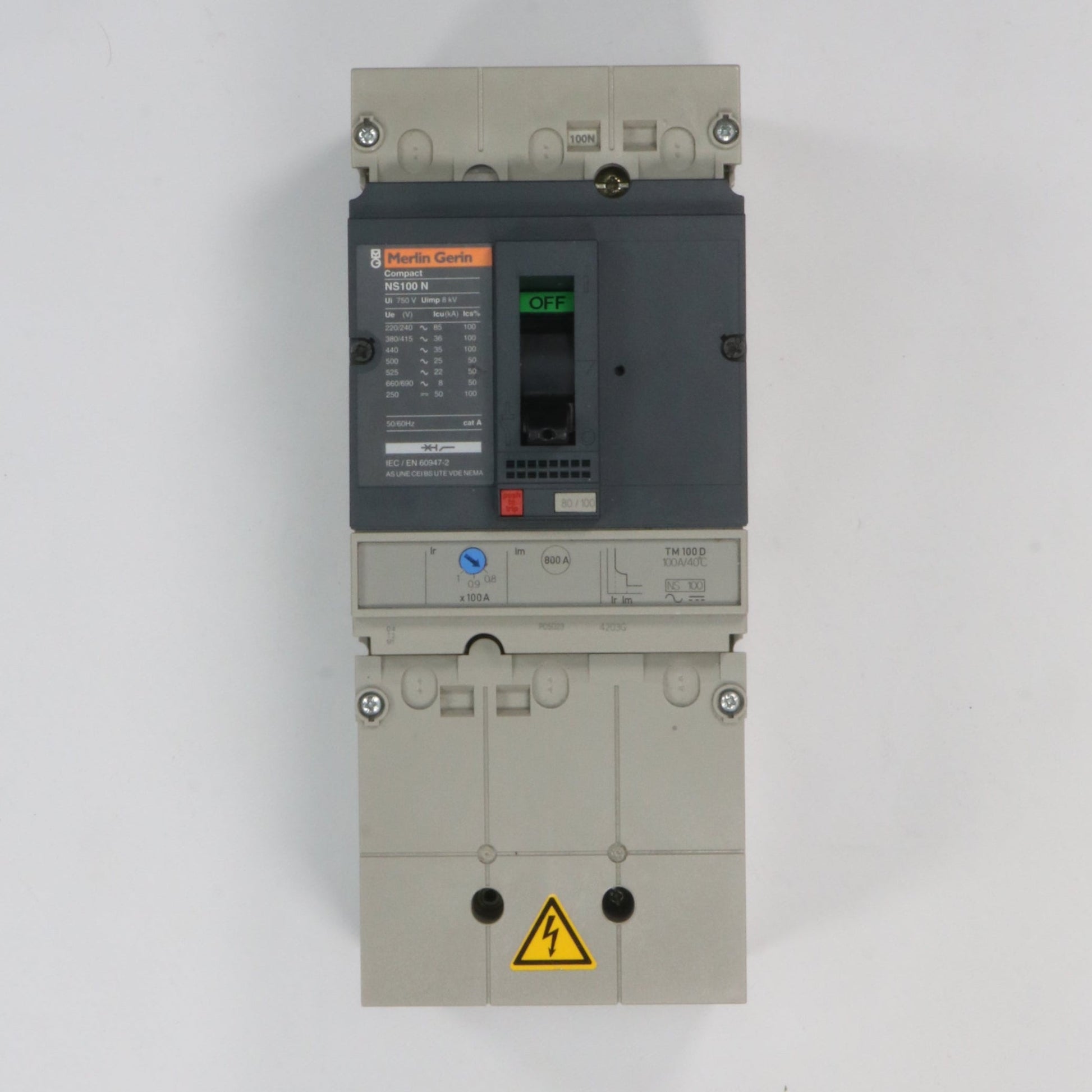 Merlin Gerlin Circuit Breaker Compact NS100N TM100D-Circuit Breaker-Used Industrial Parts