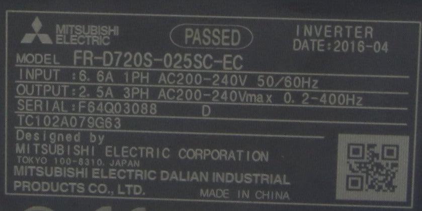 Mitsubishi FR-D720S-025SC-EC Inverter-Inverter-Used Industrial Parts