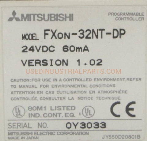 Image of Mitsubishi FXon-32NT-DP Programmable Controller-Programmable Controller-AB-05-04-Used Industrial Parts