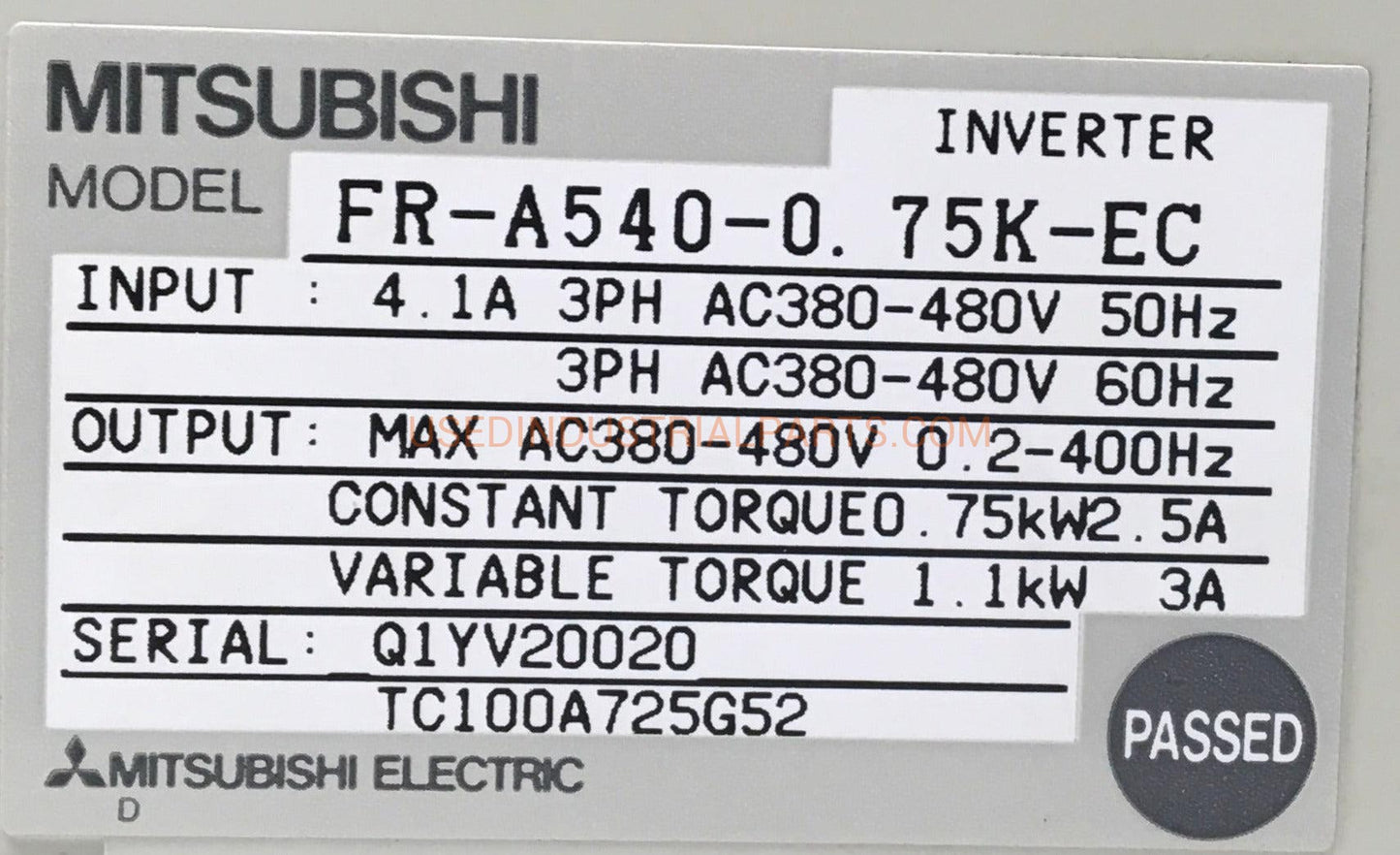 Mitsubishi Frequency Drive Inverter FR-A540-0 75K-EC/FR-DU-04-Inverter-AB-05-05-Used Industrial Parts