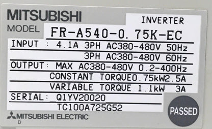 Mitsubishi Frequency Drive Inverter FR-A540-0 75K-EC/FR-DU-04-Inverter-Used Industrial Parts