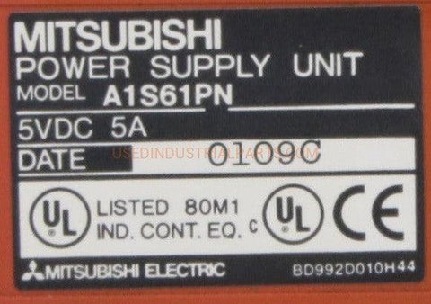 Image of Mitsubishi Melsec Power Supply A1S61PN-Power Supply-AB-06-04-Used Industrial Parts