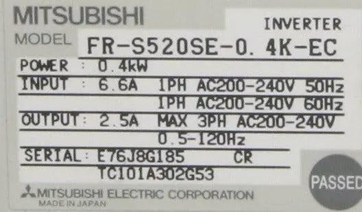 Mitsubishi S500 Inverter FR-S520SE-0. 4K-EC-Inverter-Used Industrial Parts