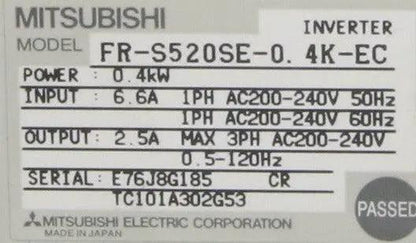 Mitsubishi S500 Inverter FR-S520SE-0. 4K-EC-Inverter-Used Industrial Parts