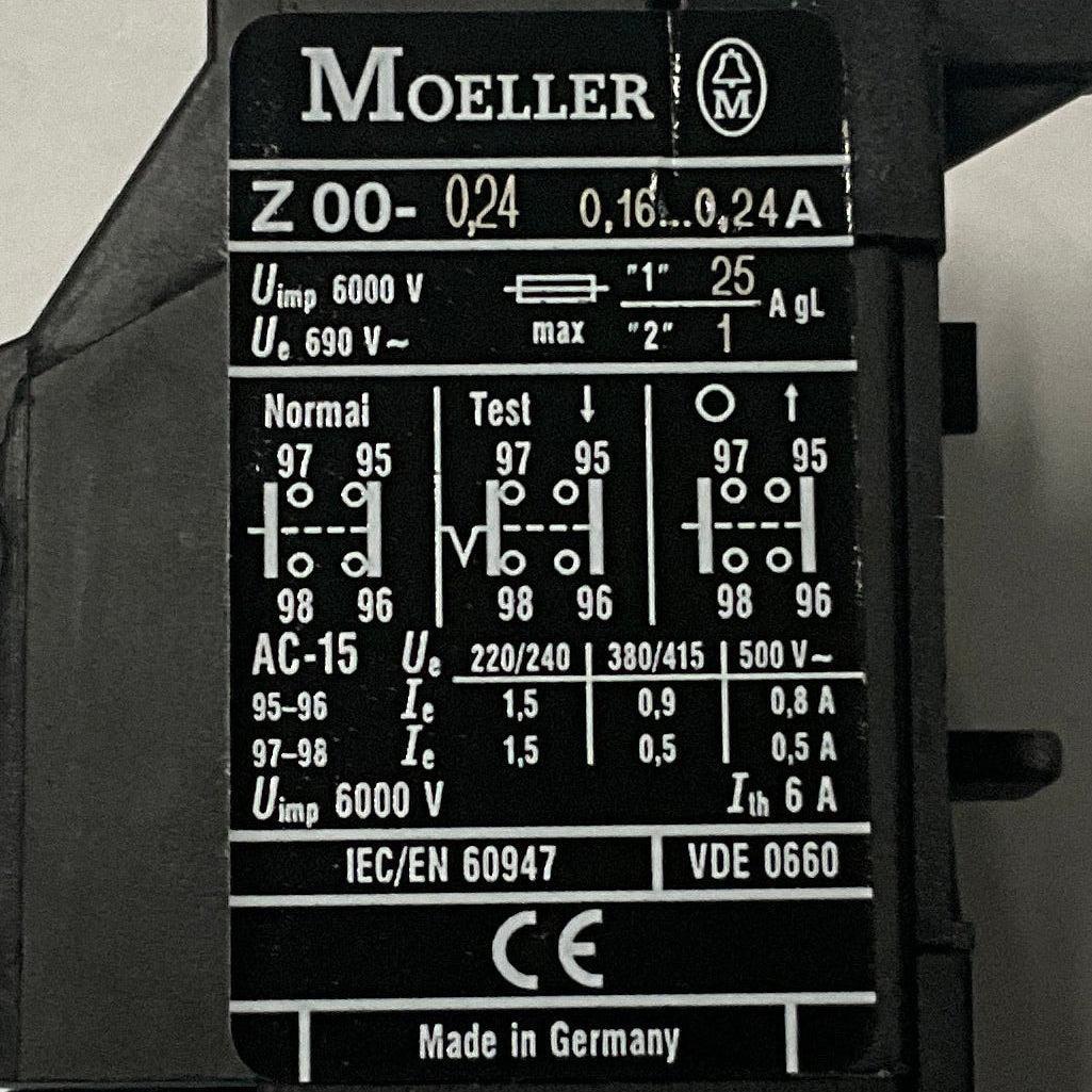 Moeller Z00-0,24 Motor Overload Relay-Motor Overload Relay-Used Industrial Parts