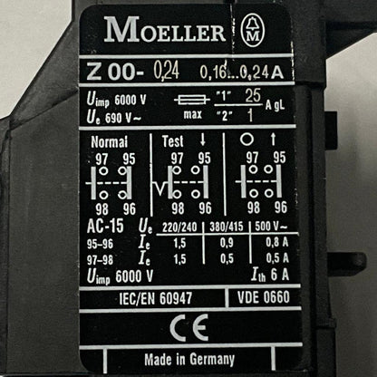 Moeller Z00-0,24 Motor Overload Relay-Motor Overload Relay-Used Industrial Parts