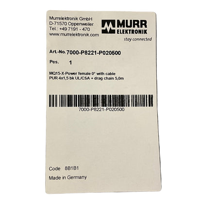 Murr Elektronik 7000-P8821-P020500 Connector Cable-Connector Cable-Used Industrial Parts