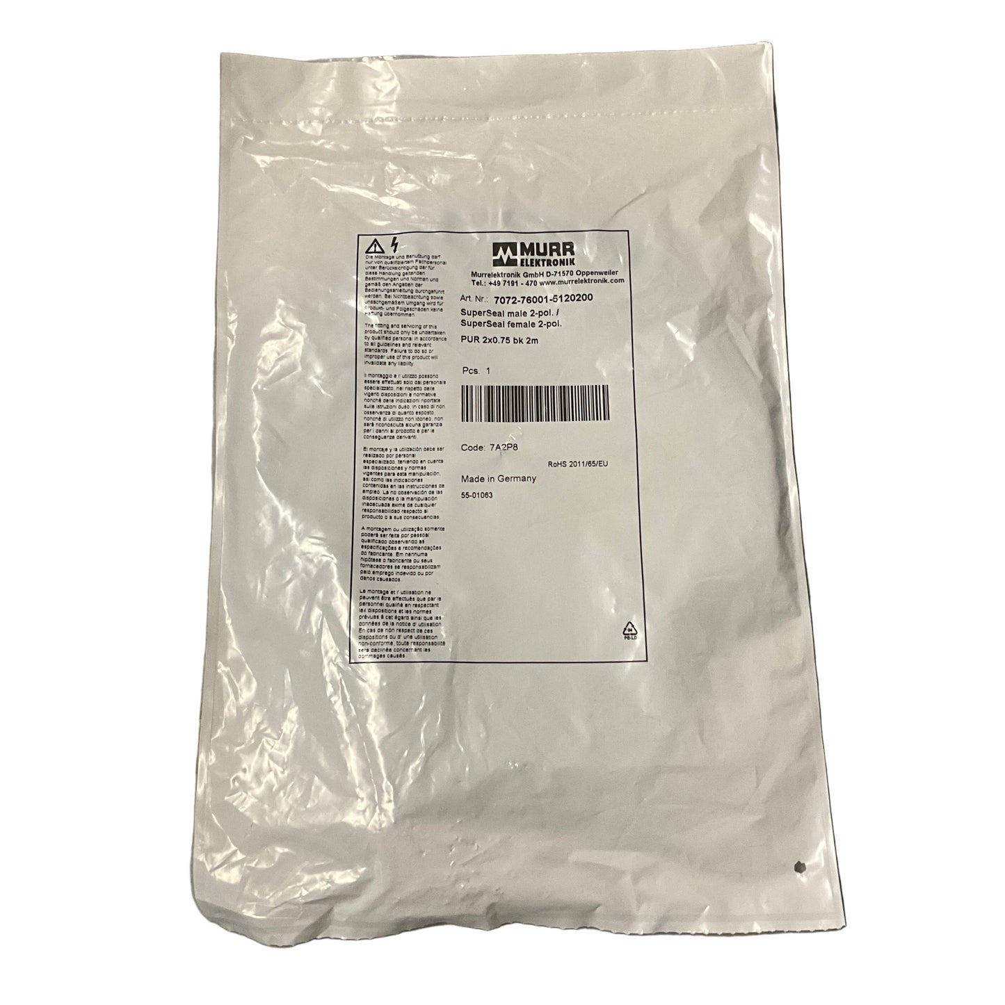 Murr Elektronik 7072-76001-5120200 Valve Plug Cable-Valve Plug Cable-Used Industrial Parts