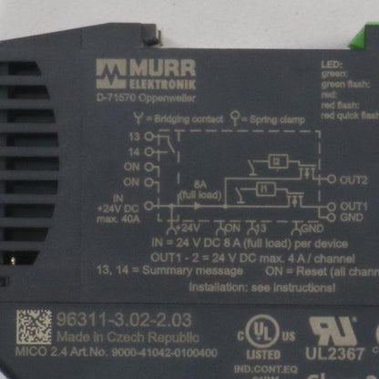 Murr Elektronik 9000-41042-0100400 Mico 2.4 Circuit Breaker-Circuit Breaker-Used Industrial Parts