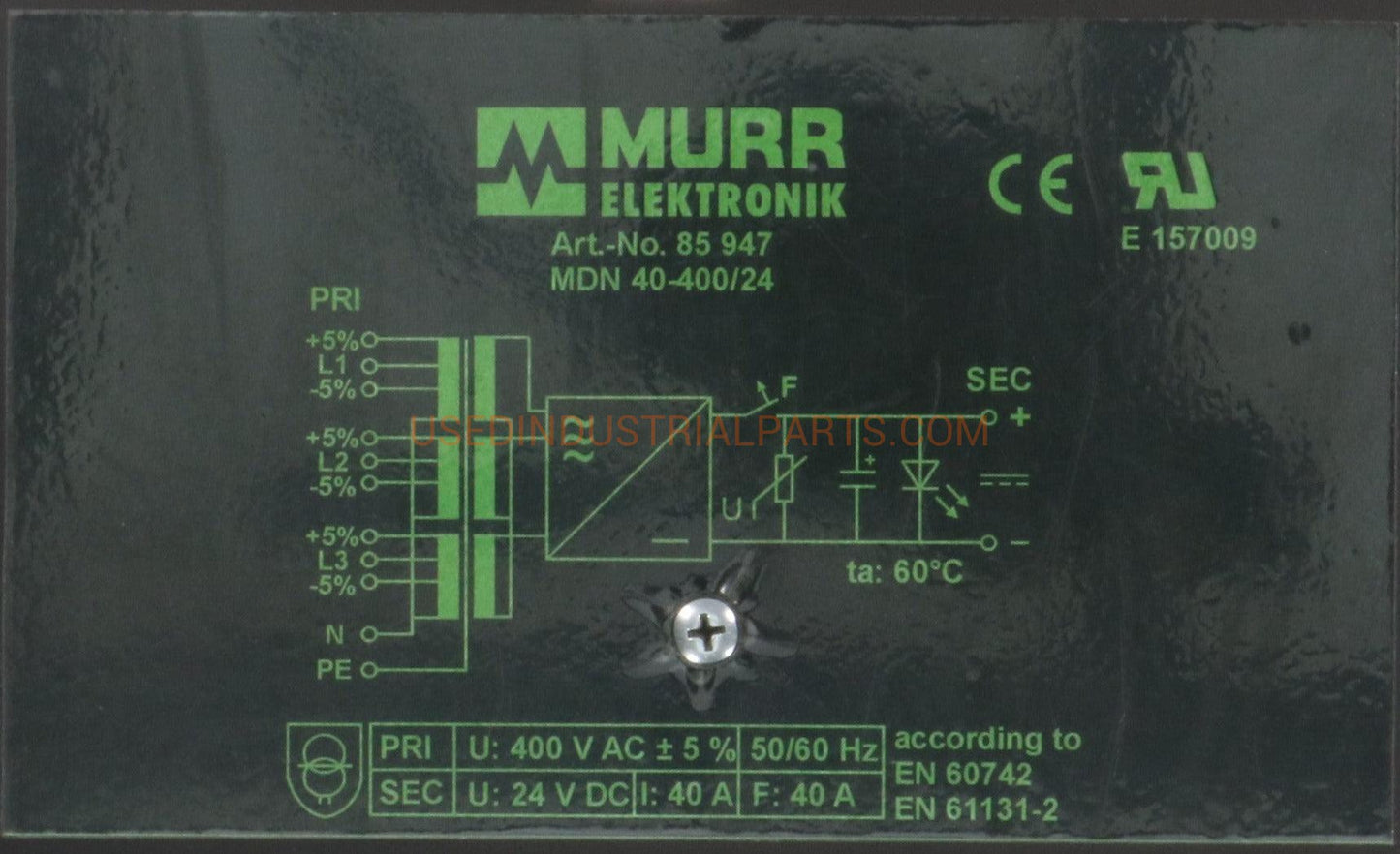 Murr Elektronik MDN 40-400/24 Power Supply-Power Supply-AB-07-01-Used Industrial Parts