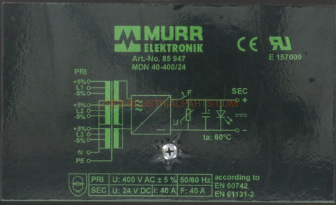 Image of Murr Elektronik MDN 40-400/24 Power Supply-Power Supply-AB-07-01-Used Industrial Parts