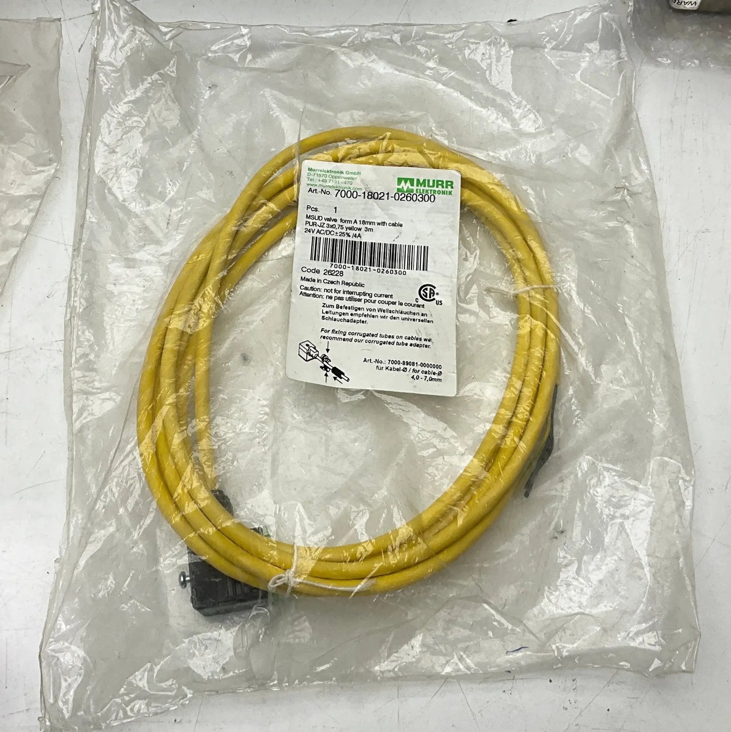 Murr Elektronik MSUD Valve Connector with Cable-MSUD Valve Connector with Cable-Used Industrial Parts