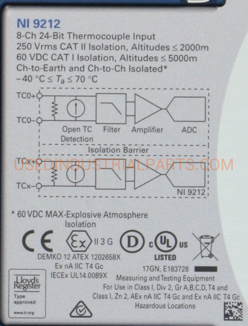 National Instruments Corporation NI 9212 with Mini TC-Temperature Input Module-AD-01-07-Used Industrial Parts