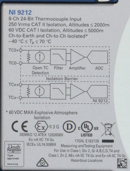 National Instruments Corporation NI 9212 with Mini TC-Temperature Input Module-Used Industrial Parts