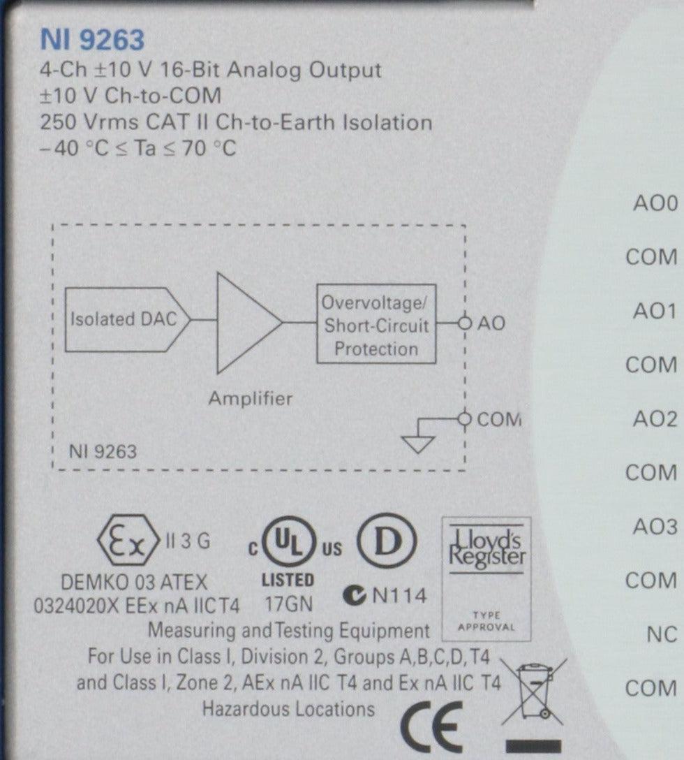 National Instruments Corporation NI 9263 Output Module-Temperature Input Module-Used Industrial Parts