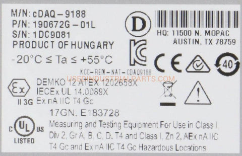 Image of National Instruments cDAQ‑9188 Chassis with Power Adapter-Testing and Measurement-AD-01-07-Used Industrial Parts