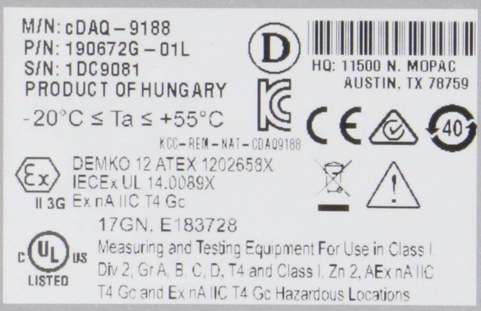 National Instruments cDAQ‑9188 Chassis with Power Adapter-Testing and Measurement-Used Industrial Parts