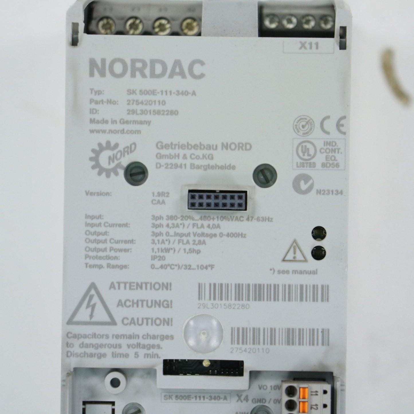 Nordac Profibus SK500E-111-340-A Frequency Converter-Frequency Converter-Used Industrial Parts