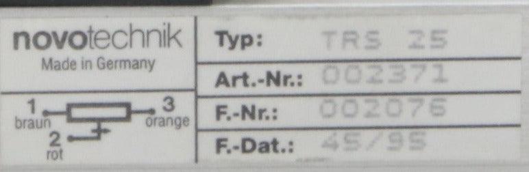 Novotechnik Spring Loaded Linear Potentiometer TRS 25-Linear Potentiomenter-Used Industrial Parts