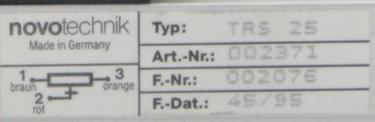 Novotechnik Spring Loaded Linear Potentiometer TRS 25-Linear Potentiomenter-Used Industrial Parts