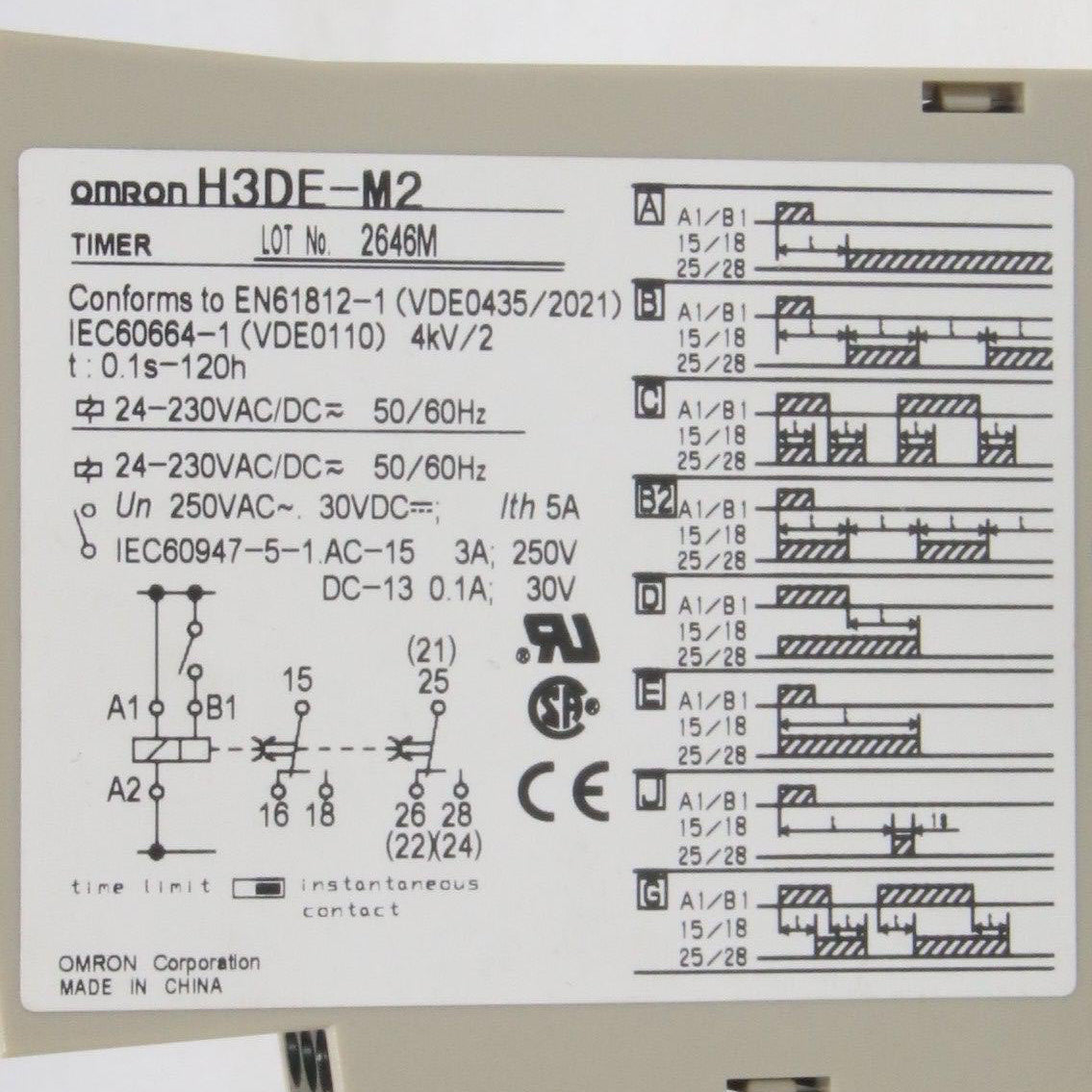 Omron H3DE-M2 Timer Relay-Timer Relay-Used Industrial Parts