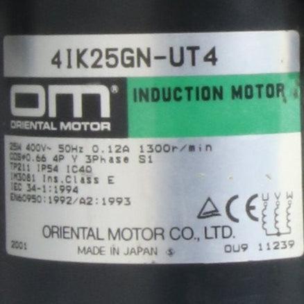 Oriental Motor 4IK25GN UT4 Induction Motor with 4GN7 5K Gear Head-Induction Motor-Used Industrial Parts