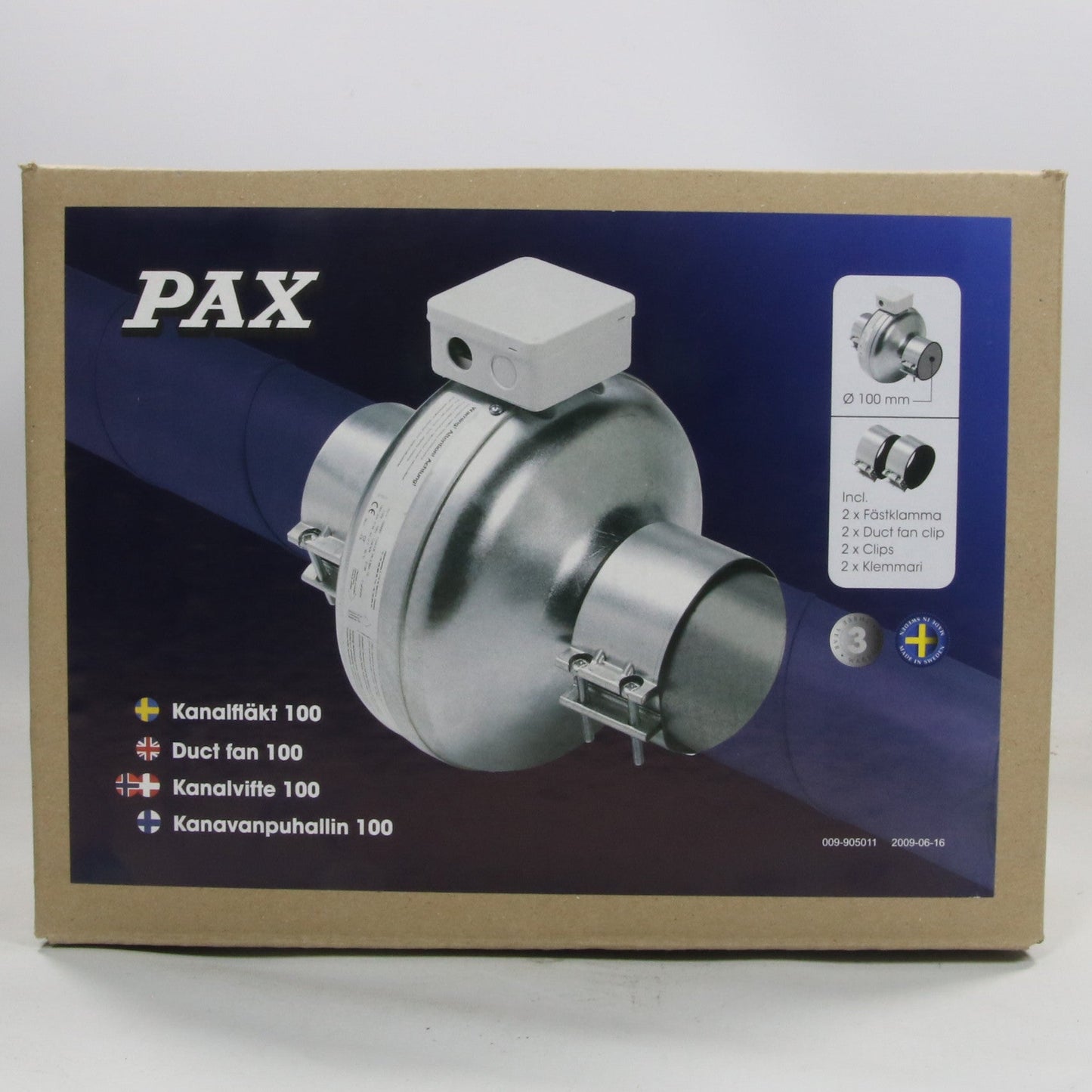 PAX 1901-5 Inline Duct Fan-Inline Duct Fan-Used Industrial Parts