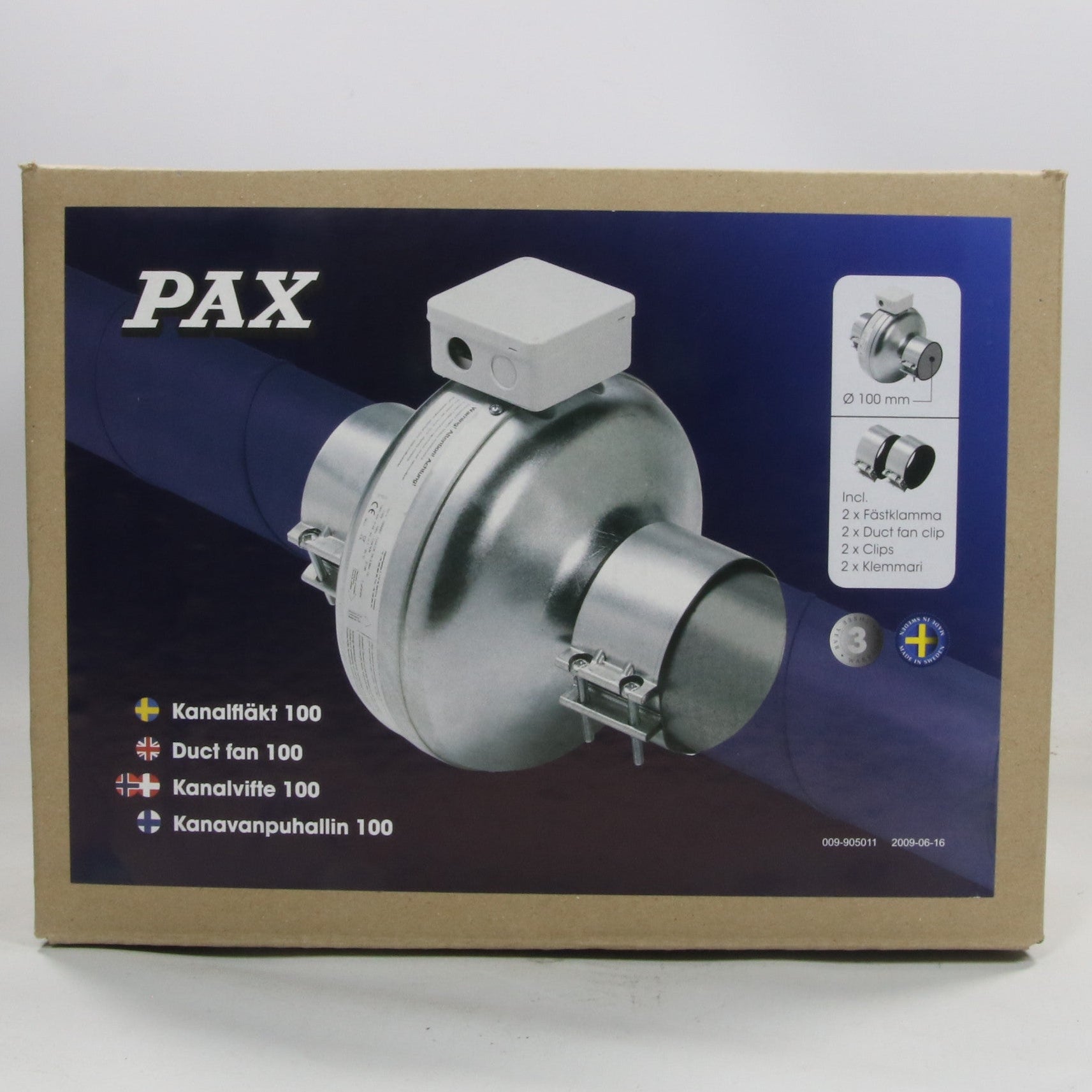 PAX 1901-5 Inline Duct Fan-Inline Duct Fan-Used Industrial Parts