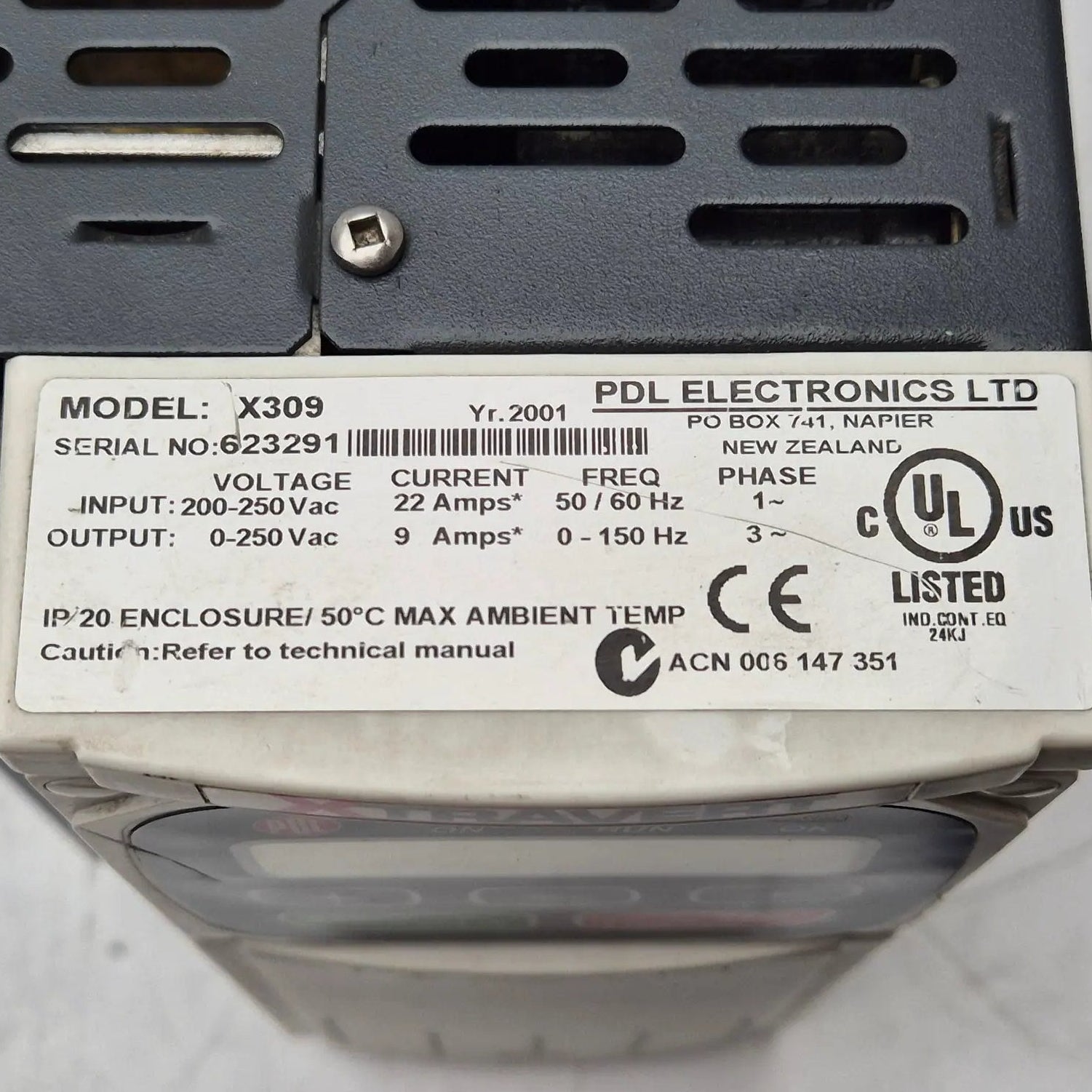 PDL Electronics Xtravert X309 Variable Speed Drive-Variable Speed Drive-Used Industrial Parts