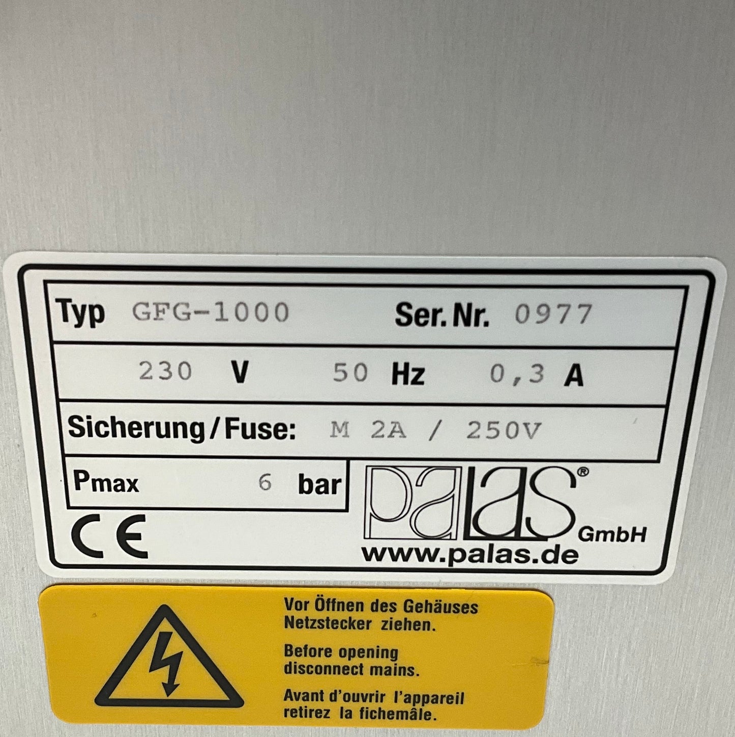Palas GmbH Aerosoltechnologie GFG-1000 Graphite Aerosol Generator-Graphite Aerosol Generator &nbsp;-Used Industrial Parts