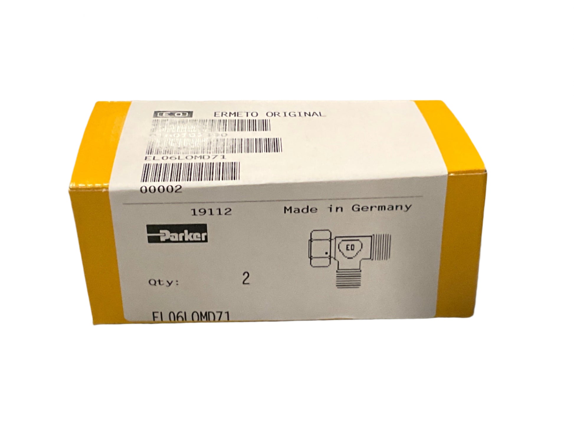 Parker Ermeto EL06LOMD71 Swivel Nut Run Tee-Swivel Nut Run Tee-Used Industrial Parts