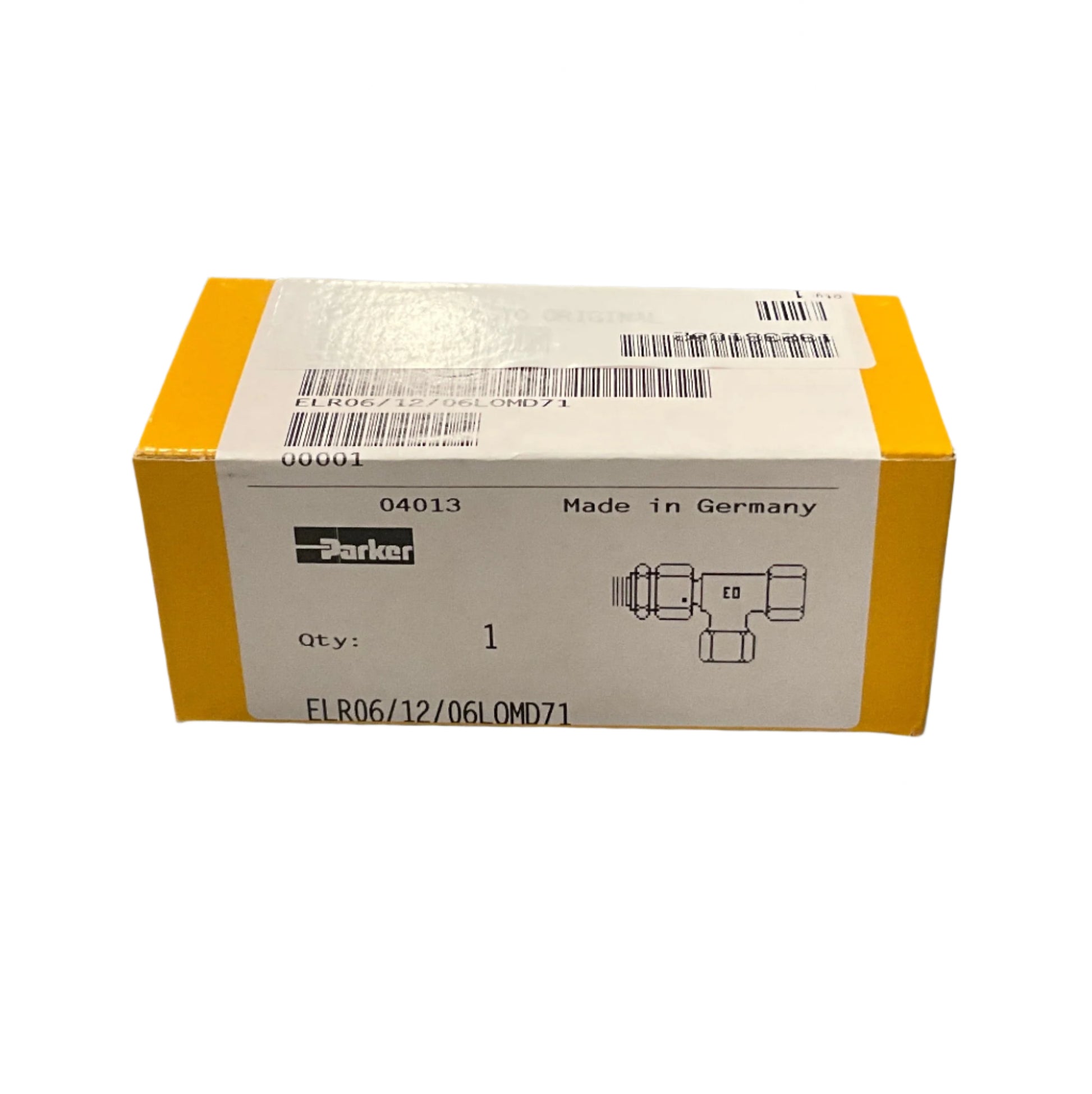 Parker Ermeto ELR06/12/06LOMD71 Swivel Nut Run Tee-Swivel Nut Run Tee-Used Industrial Parts