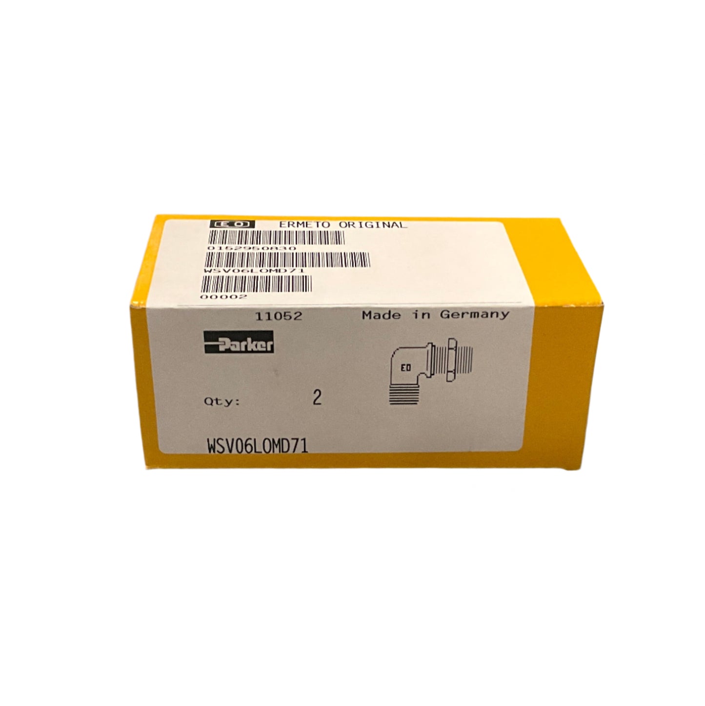 Parker Ermeto WSV06LOMD71 Bulkhead Elbow-Bulkhead Elbow-Used Industrial Parts