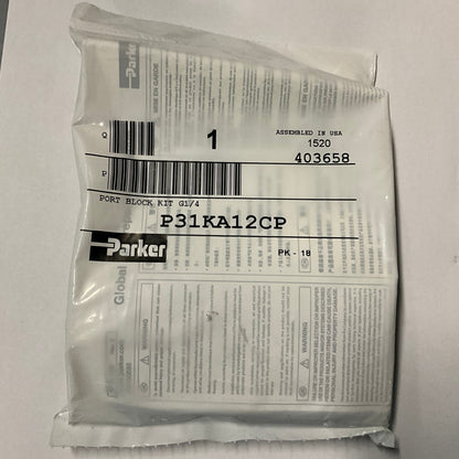 Parker P31KA12CP Mini Port Block Kit-Mini Port Block Kit-Used Industrial Parts