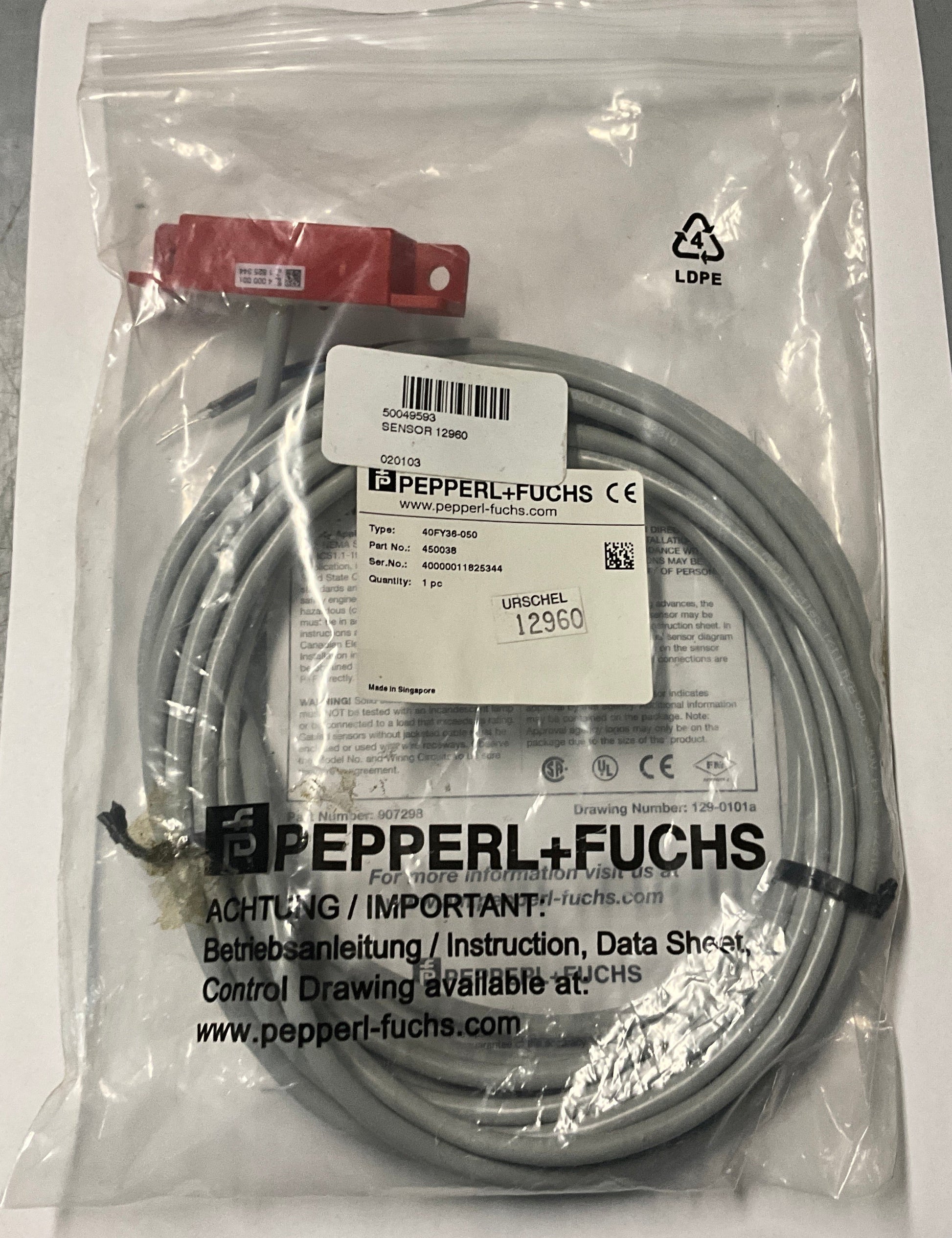 Pepperl + Fuchs 40FY36-050 Magnetic Proximity Sensor-Magnetic Proximity Sensor-Used Industrial Parts