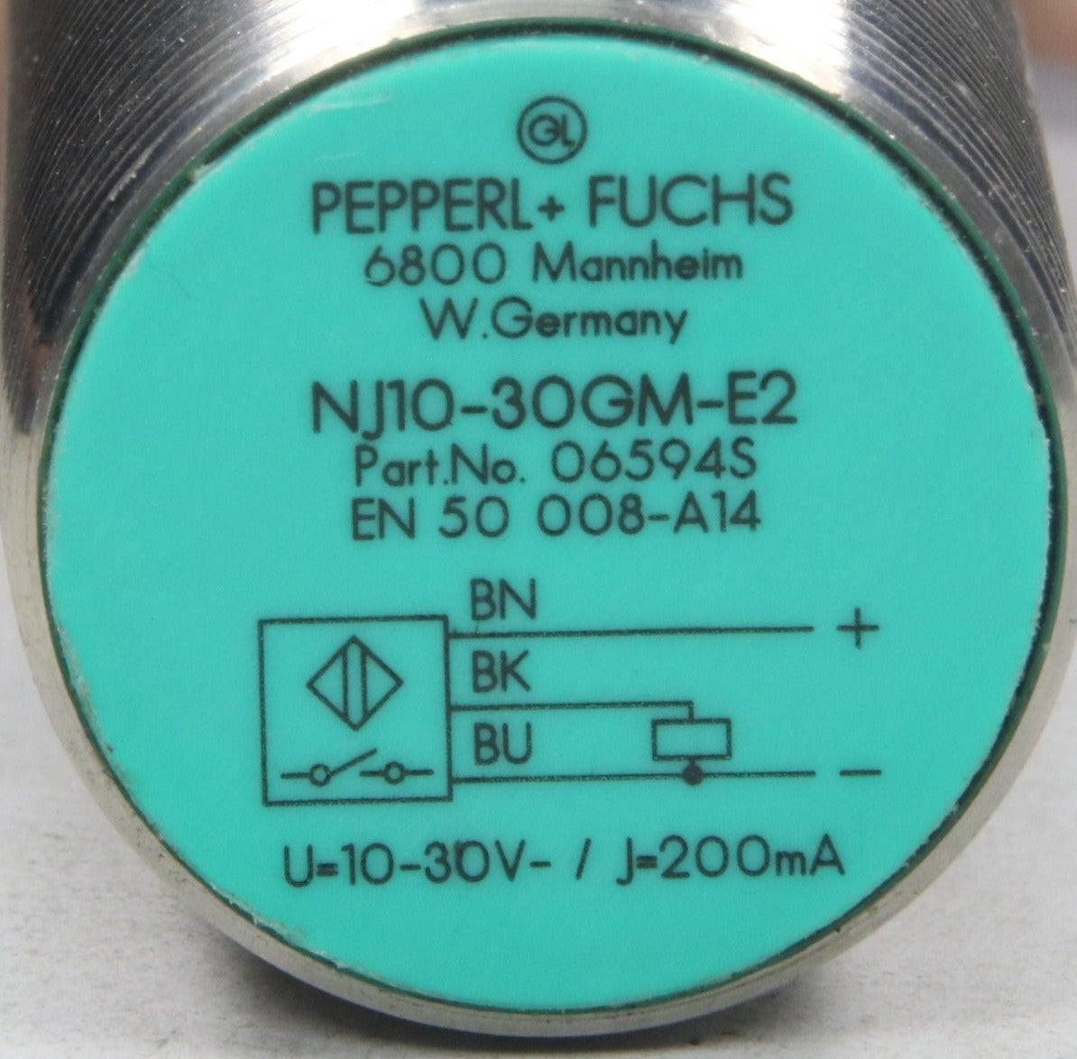 Pepperl + Fuchs Inductive Sensor NJ10-30GM-E2-Inductive Sensor-AB-05-01-Used Industrial Parts